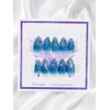 Deep Ocean Crystal Handmade Nail Tips - Short Almond /