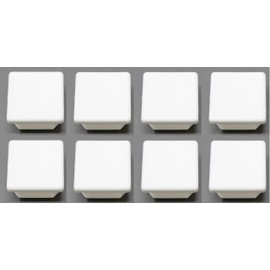 Universal Plastic 1-1/2 inch White Square Tubing Cap, Finishing Plug, Pipe Tubing End Cap, Durable Chair Glide (8)