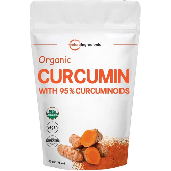 Curcumin Extract (Natural Turmeric Extract with 95% Curcuminoids), Rich in Antioxidants & Immune Vitamin, Best Supplements for Joint Health Support, 50 Gram, India Origin & Vegan Friendly