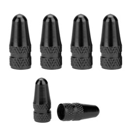 Aluminium Valve Caps, 4 x Black Valve Caps Compatible with Presta and French Valve, Tyre Valve Caps for Bicycle Tubes, Air Valve Caps Bicycle Tyres, 4 Pack Dust Caps