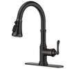 FORIOUS Antique Kitchen Faucets with Pull Down Sprayer Oil Rubbed