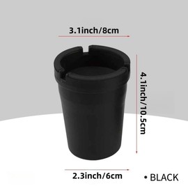 Small Bucket Ashtray, Pack of 2 - Black Plastic, Ideal for Outdoor or Car Vehicle Use