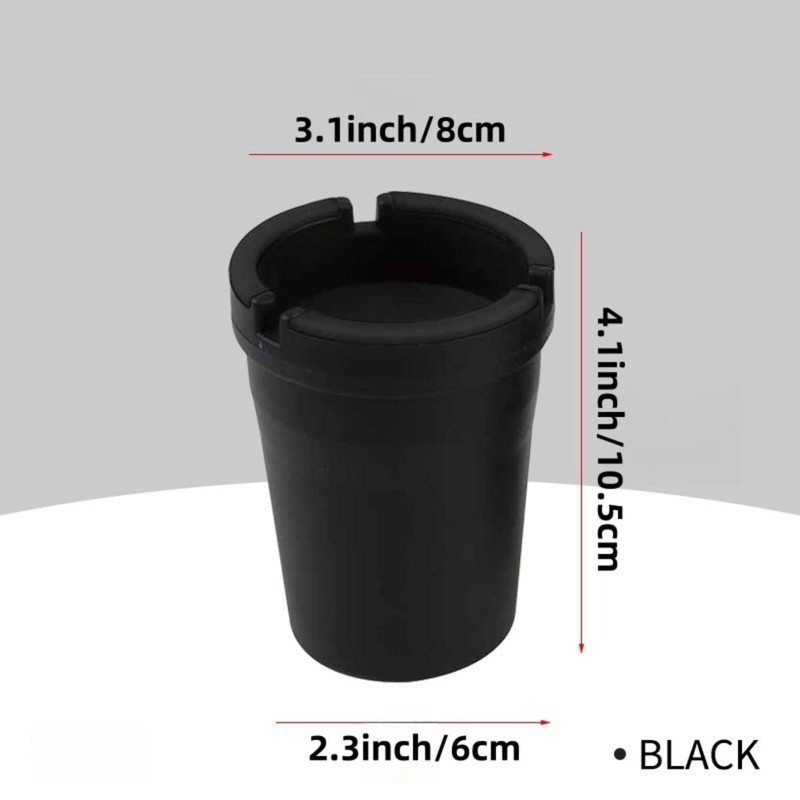 Small Bucket Ashtray, Pack of 2 - Black Plastic, Ideal