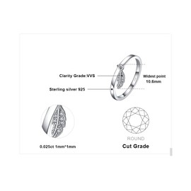 JewelryPalace Engagement Ring Wedding Rings Ring Silver 925 Women's Zirconia Silver Rings Wedding Rings Women's Ring Front Ring Wedding Rings Memoir Ring Eternity Ring Band Rings Set, Women's