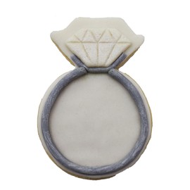 R & M International 8011 Diamond Ring Shaped Tinplated Steel Cookie Cutter, 3.75", Gift Tag Carded