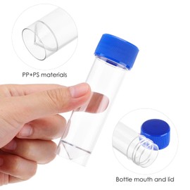 Hemobllo Sample Cup with Screw Lid, Samples Container Without Label Laboratory Medical Use 25-30 ml Pack of 10