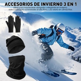 Conjunto de Pasamontañas Solar Transpirable, Balaclava Protección UV, Protección Completa Máscara de Esquí (MX/US, Numérica, 5, 6, negro)