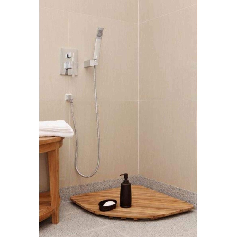 Bare Decor Dania Corner Shower Spa Mat, 24 by 24-Inch,
