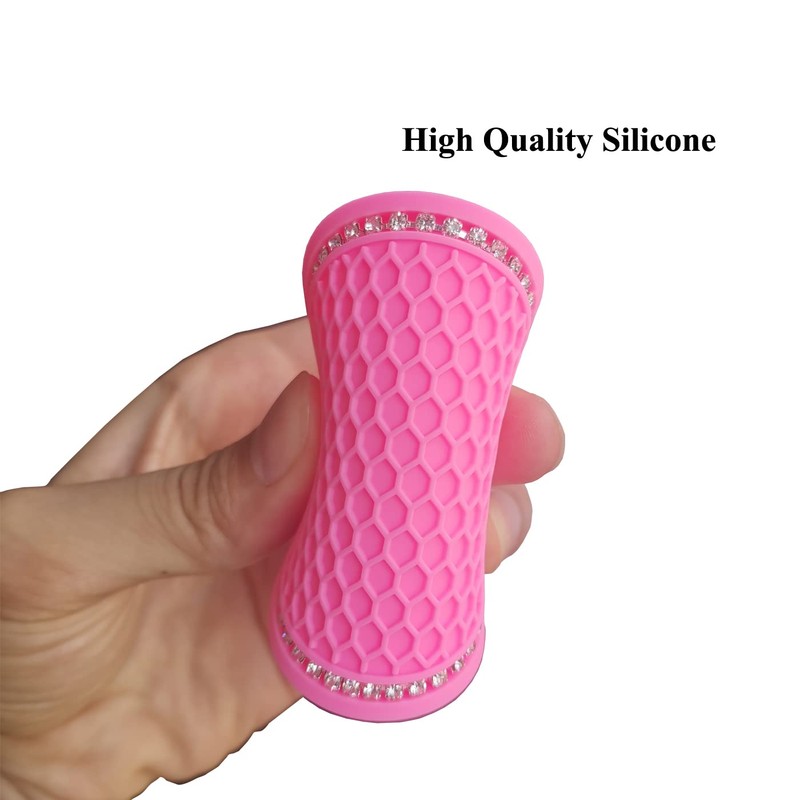 PinePoem Car Cup Holder Coaster with Bling Crystal Rhinestone, 6