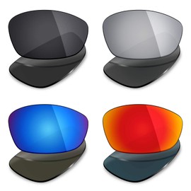 Mryok 4 Pair Polarized Replacement Lenses for Oakley Straight Jacket 2007 Sunglass - Stealth Black/Fire Red/Ice Blue/Silver Titanium