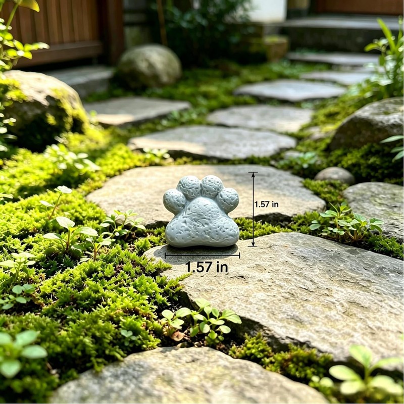 Resin Cat Paw Decorative Stone, Outdoor Garden Lawn Ornament