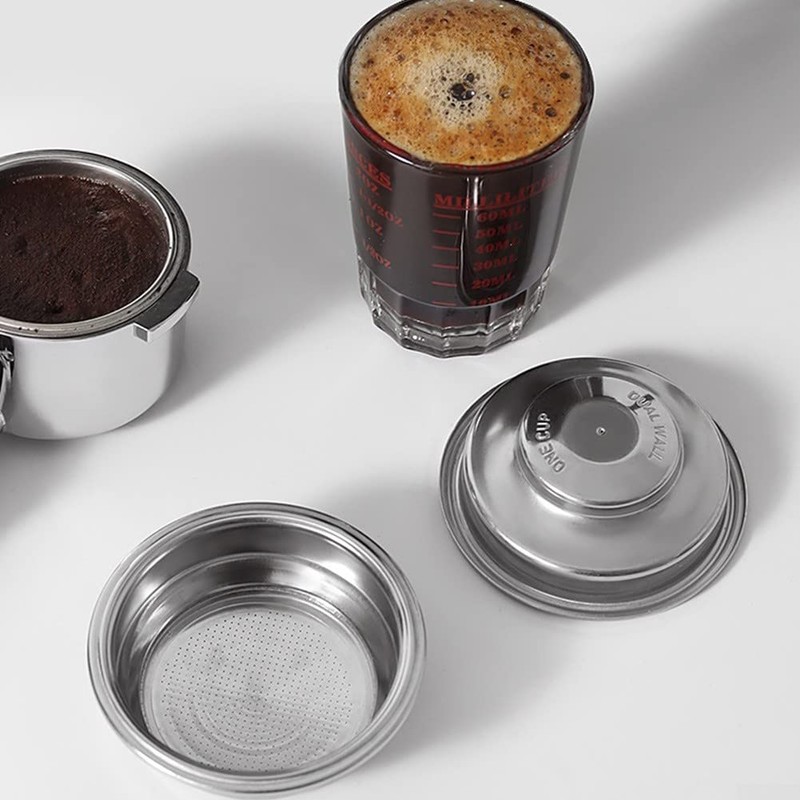58mm 1 Cup Stainless Steel Pressurized Coffee Filter Basket Replacement