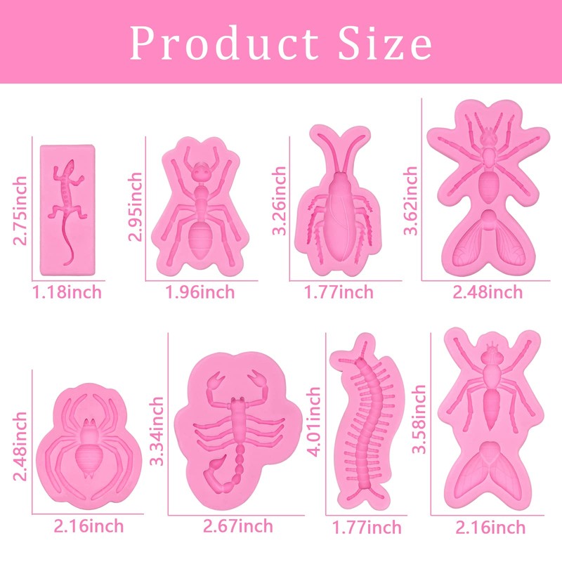 Spider fondant mold set of 8