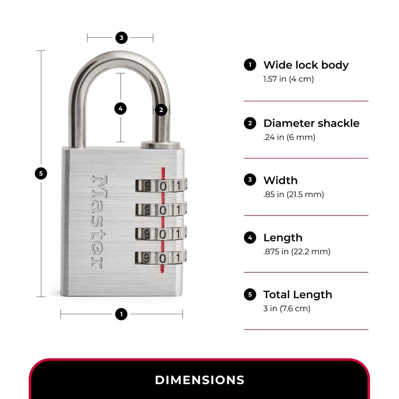 Master Lock 643D Set Your Own Combination Padlock, 1 Pack,