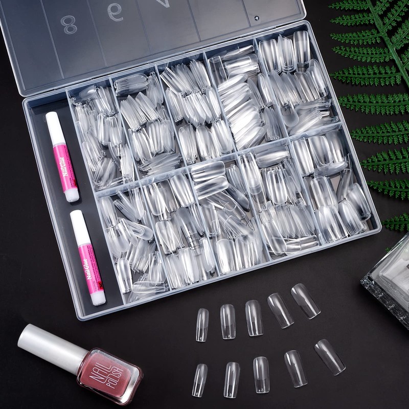 Becellen Pack of 500 Artificial Nail Tips, Soft Gel Nail
