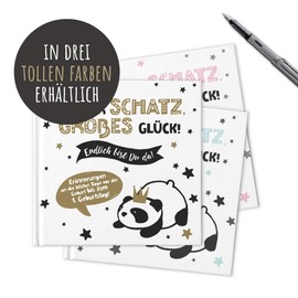 Baby Book - My First Year - to Enter for Boys & Girls - Baby Diary 21 x 21 cm to Fill in Baby Album Baby Diary Scandi Gift for Birth to 1st Year Gold