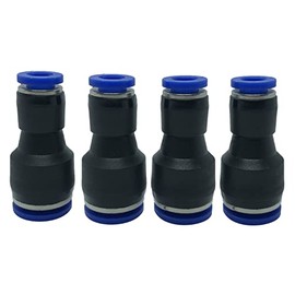 Fuel Line Connector Hose Reducer Union Quick Connect for 3/8 OD to 1/4 OD Nylon Tubing Straight, Fit for 1/4 OD (5/32 ID) to 3/8 inch OD (5/16 ID) Nylon Tube or Gas Line Pack of 4