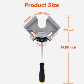 4 Pack Right Angle Clamp, Single Handle 90° Aluminum Alloy Corner Clamp, With Adjustable Swing Jaw 90° degree corner clamps for welding, framing, drilling, doweling, woodworking