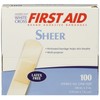 Adhesive Bandages, Sheer Strips, 3/4" x 3", Box of 100