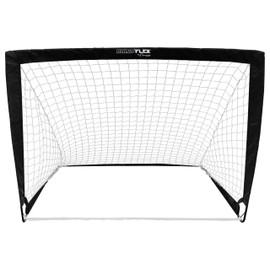 Rhino Flex 4'x 3' Portable Soccer Goal by Champion Sports – Durable, Lightweight, Foldable with Carry Bag and Ground Stakes for Backyard, Park, or Training - Black