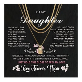 Embtrem To My Daughter - Collar de mamá con dije en capas de oro para hija, joyería de regalo de aliento para mujer, Zinc, Sin piedra preciosa