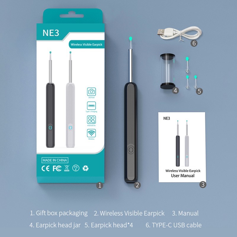 Rechargeable Ear Cleaner Wireless Visual Ear Wax Remover Ear Picking