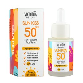 Victoria Beauty - Sun Protection Face Serum SPF 50, Sun Protection Serum with Hyaluronic Acid and Niacinamide, Face Serum SPF 50, UVA and UVB, with High Wide Spectrum Protection, Waterproof (1 x 30