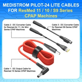 HKY 24V DC Cable Kit for Resmed Air 11/Air 10/Air mini/Resmed S9 Series CPAP Machines DC Charging Cable Power Cord with 5.5mm DC Male Port Fit MAXOAK K5 K6 Medistrom Pilot-24 Lite CPAP Battery Backup