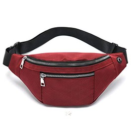 LTHAOO Fanny Pack for Men Women - Water Resistant Fashion Waist Bag Pack with Adjustable Strap for Travel Hiking Running Outdoor Sports.(02) Red