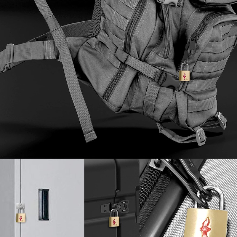 DUALCROWN 8 Pack luggage lock TSA approved+Key Padlock,travel lock TSA