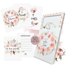 Baby Milestone Cards (German Language Version, English language not guaranteed), Photo Cards, Baby Cards, Milestone Cards, Great Gift Idea for Birth, Baby Shower, Pregnancy, Gift set, boy or girl, Pack of 40