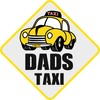 Generic Dads Taxi Car Sticker, Yellow, Vinyl, Cartoon Style, Waterproof,