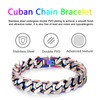LUCKY2+7 Bracelets for Men-Stainless Steel Fold Over Clasp Cuban Chain