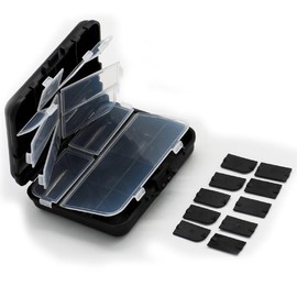 2-PACK Plastic Fishing Lure Tackle Box Bait Storage Squid Organizer Jig Hooks Accessories Case 11 Dividers Compartments with Rope