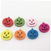COHEALI Natural Wood Pumpkin Pattern Buttons 100pcs Set Fine Edges
