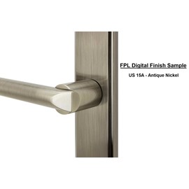 Royal Zinc Die-Cast Lever Set and Back Plates with Deadbolt for Entry Doors in Antique Nickel, 2-3/4” Backset, Right Hand