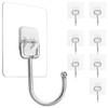 Stainless Steel Large Adhesive Hooks (8 pcs) - 22Ib/10KG Max,