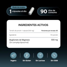 VITANNA® Bisglicinato de Magnesio Liposomal 500 mg | 3 meses