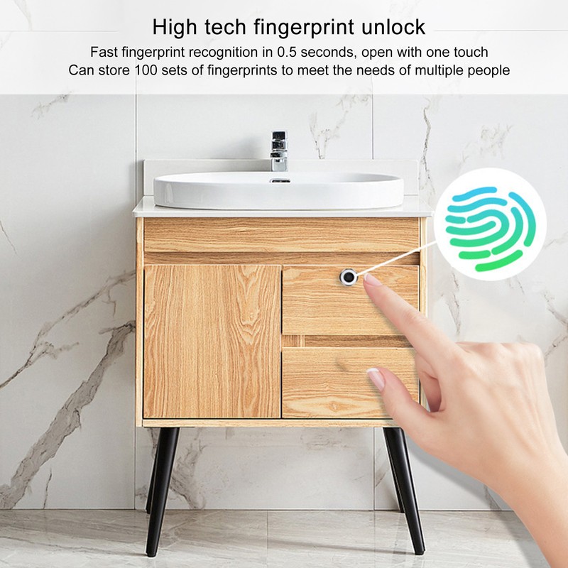Keyless Furniture Drawer Lock USB Rechargeable Smart Fingerprint Lock for
