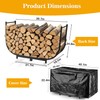 facka 40 Inch Firewood Rack Outdoor with Cover, Metal Wood