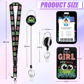 Frog Lover ID Badge Holder with Lanyard, Retractable Lanyards for ID Badges Name Tag Clips, Funny Nurse Teacher Office Student Gift