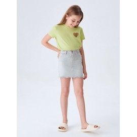 LTB Jeans Girls Lime G Skirt, Bleach Line Wash 53708