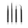 Precision Tweezers, 4-Piece Set (4 Types), Precision Tweezers, Stainless Steel,