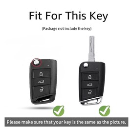 ontto Car key fob cover Fit for VW Golf 7 MK7 Polo T-ROC Tiguan Skoda Superb Octavia Seat Leon Ibiza Flip Key case keyring Key Holder shell bag keychain decorative Protector Accessories R White