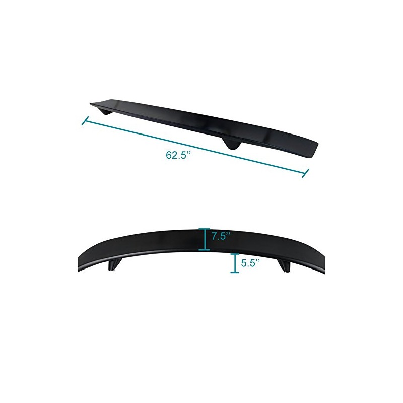 Spec-D Tuning Rear Trunk Wing Abs Spoiler Black Compatible with