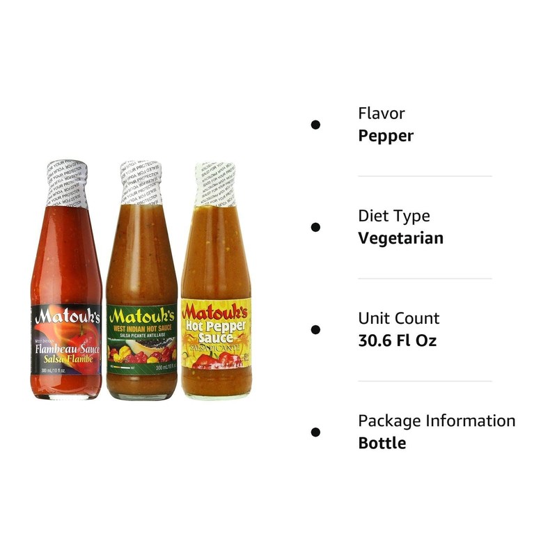 Matouk's Flambeau West Indian and Hot Pepper Sauce 10 Ounce