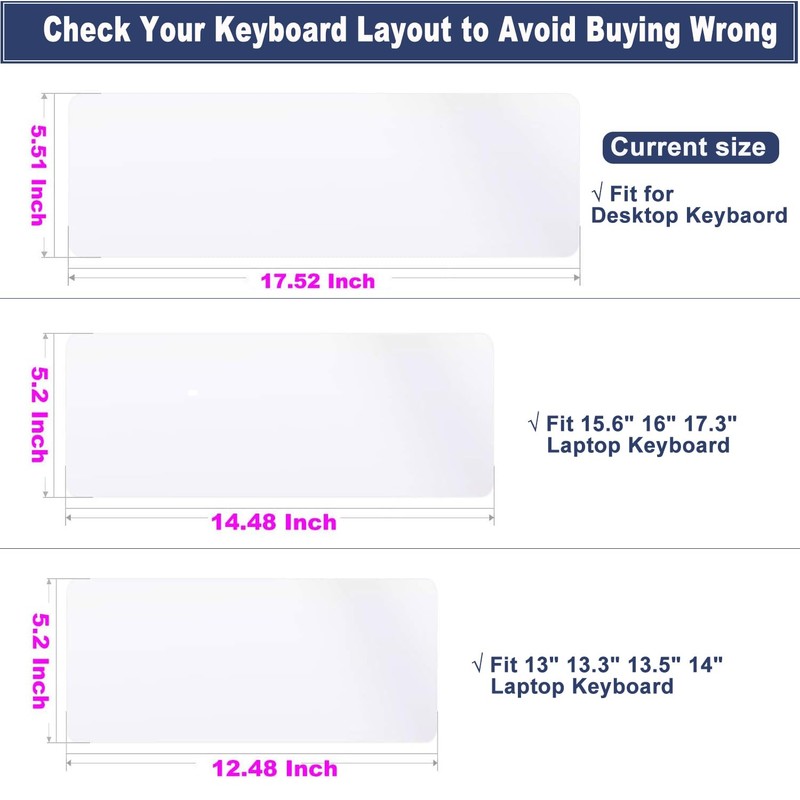 Universal Computer Desktop Keyboard Cover Skin (17.52" x 5.51") for