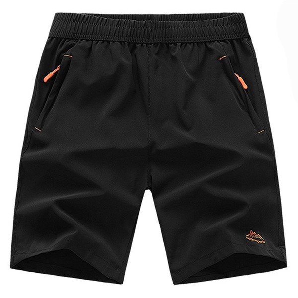 TBMPOY Men's Outdoor Sports Quick Dry Gym Running Shorts Zipper Pockets, 01black, Medium