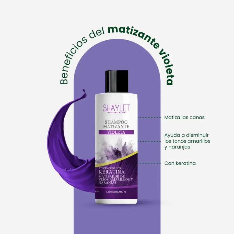 Shampoo Matizante Violeta Con Keratina 240 Ml
