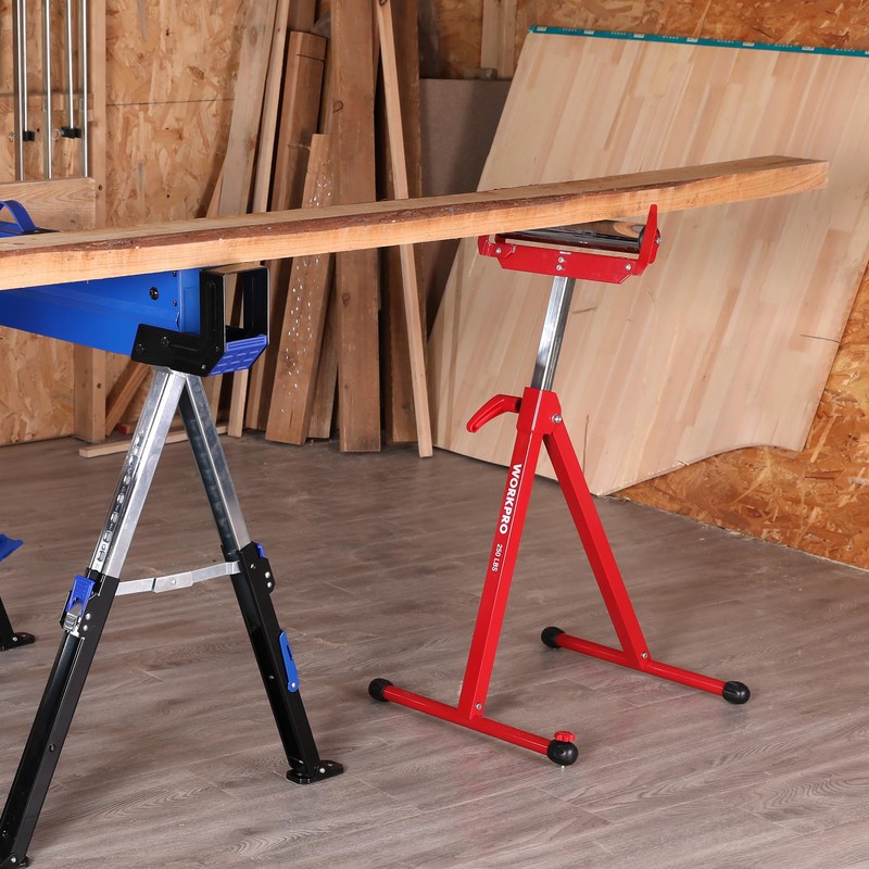 WORKPRO Folding Roller Stand Height Adjustable, Heavy Duty 250 LB